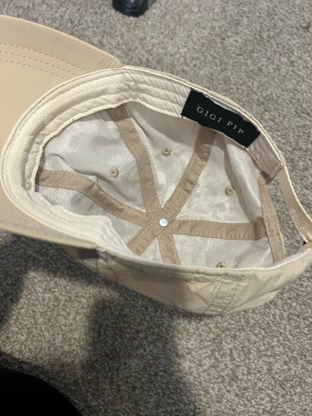 GIGI PIP Cream Lightweight Baseball Cap - Picture 3 of 5